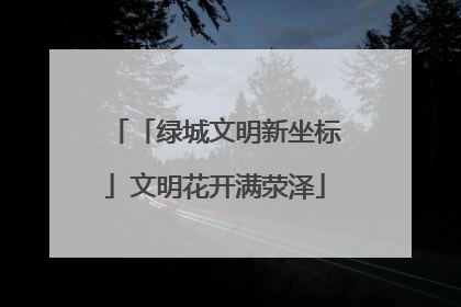 「绿城文明新坐标」文明花开满荥泽