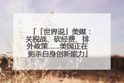 「世界说」美媒：关税战、砍经费、排外政策……美国正在扼杀自身创新能力