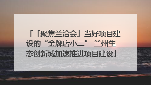 「聚焦兰洽会」当好项目建设的“金牌店小二” 兰州生态创新城加速推进项目建设