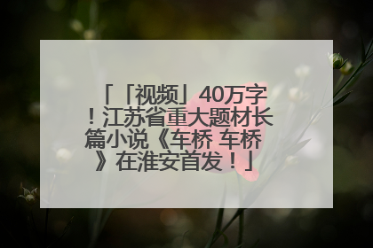 「视频」40万字！江苏省重大题材长篇小说《车桥 车桥》在淮安首发！