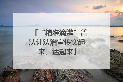 “精准滴灌”普法让法治宣传实起来、活起来