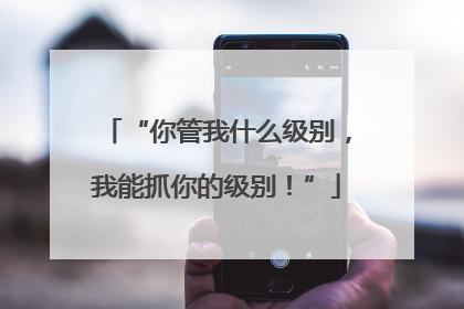 “你管我什么级别，我能抓你的级别！”