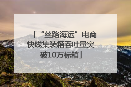 “丝路海运”电商快线集装箱吞吐量突破10万标箱