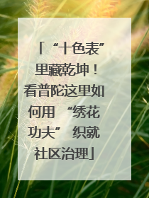 “十色表” 里藏乾坤！看普陀这里如何用 “绣花功夫” 织就社区治理