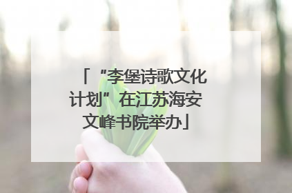 “李堡诗歌文化计划”在江苏海安文峰书院举办