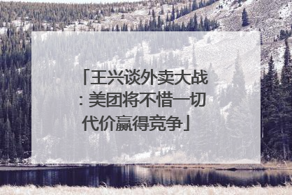 王兴谈外卖大战：美团将不惜一切代价赢得竞争