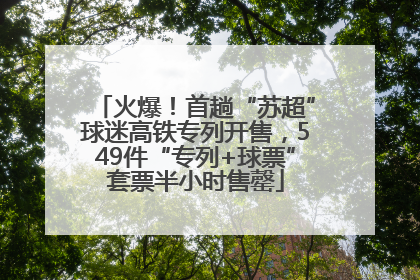 火爆！首趟“苏超”球迷高铁专列开售，549件“专列+球票”套票半小时售罄