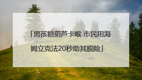 男孩糖葫芦卡喉 市民用海姆立克法20秒助其脱险