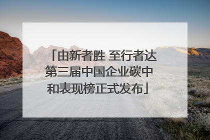 由新者胜 至行者达 第三届中国企业碳中和表现榜正式发布