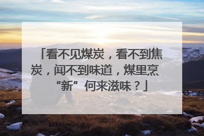 看不见煤炭，看不到焦炭，闻不到味道，煤里烹“新”何来滋味？