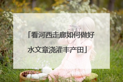 看河西走廊如何做好水文章浇灌丰产田