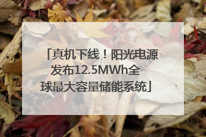真机下线！阳光电源发布12.5MWh全球最大容量储能系统