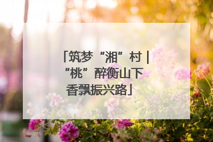 筑梦“湘”村｜“桃”醉衡山下 香飘振兴路
