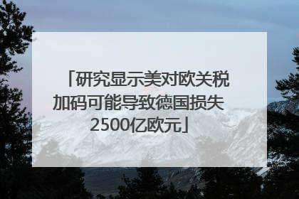研究显示美对欧关税加码可能导致德国损失2500亿欧元