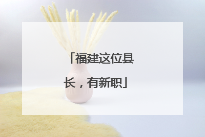 福建这位县长，有新职