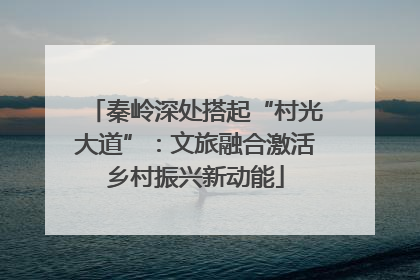 秦岭深处搭起“村光大道”：文旅融合激活乡村振兴新动能