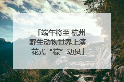 端午将至 杭州野生动物世界上演花式“粽”动员