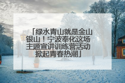 绿水青山就是金山银山！宁波奉化这场主题宣讲训练营活动掀起青春热潮