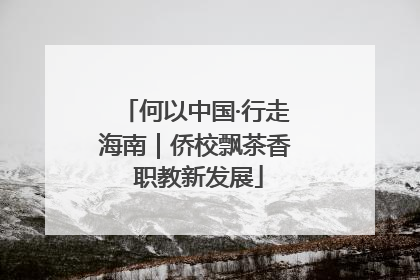 何以中国·行走海南｜侨校飘茶香 职教新发展