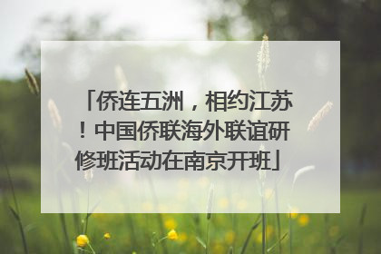 侨连五洲，相约江苏！中国侨联海外联谊研修班活动在南京开班