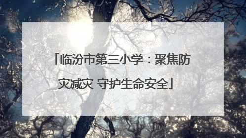 临汾市第三小学：聚焦防灾减灾 守护生命安全