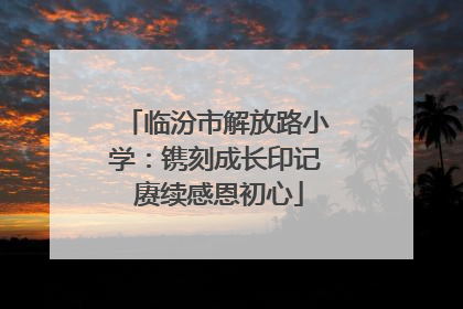 临汾市解放路小学：镌刻成长印记 赓续感恩初心