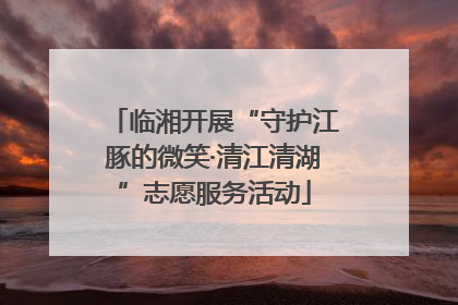 临湘开展“守护江豚的微笑·清江清湖”志愿服务活动