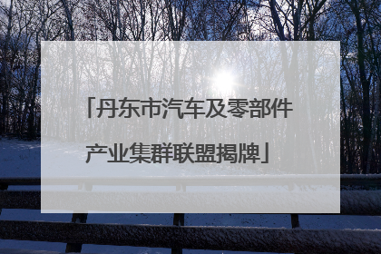 丹东市汽车及零部件产业集群联盟揭牌