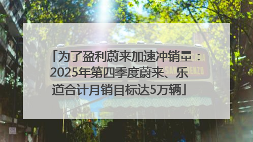 为了盈利蔚来加速冲销量：2025年第四季度蔚来、乐道合计月销目标达5万辆