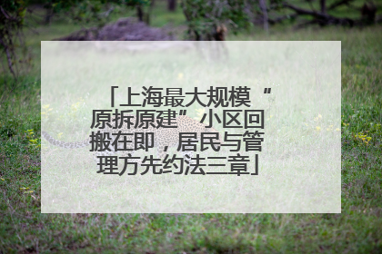 上海最大规模“原拆原建”小区回搬在即，居民与管理方先约法三章