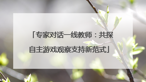专家对话一线教师：共探自主游戏观察支持新范式