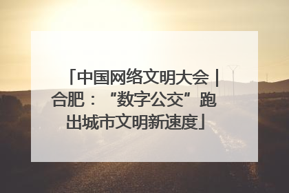 中国网络文明大会｜合肥：“数字公交”跑出城市文明新速度
