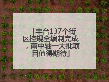 丰台137个街区控规全编制完成，南中轴一大批项目值得期待