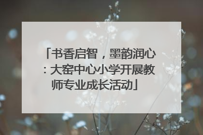 书香启智，墨韵润心：大窑中心小学开展教师专业成长活动