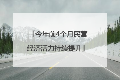 今年前4个月民营经济活力持续提升