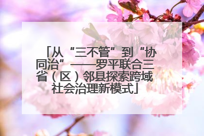从“三不管”到“协同治”——罗平联合三省（区）邻县探索跨域社会治理新模式