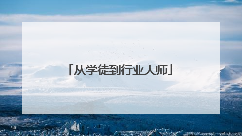 从学徒到行业大师