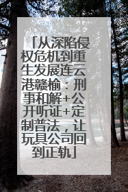 从深陷侵权危机到重生发展连云港赣榆：刑事和解+公开听证+定制普法，让玩具公司回到正轨