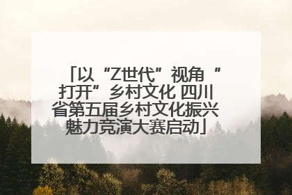 以“Z世代”视角“打开”乡村文化 四川省第五届乡村文化振兴魅力竞演大赛启动