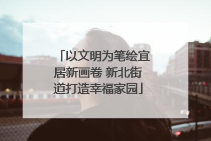 以文明为笔绘宜居新画卷 新北街道打造幸福家园