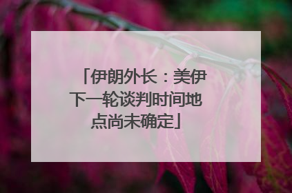 伊朗外长：美伊下一轮谈判时间地点尚未确定