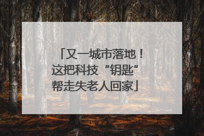 又一城市落地！这把科技“钥匙”帮走失老人回家