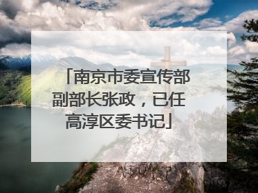 南京市委宣传部副部长张政，已任高淳区委书记