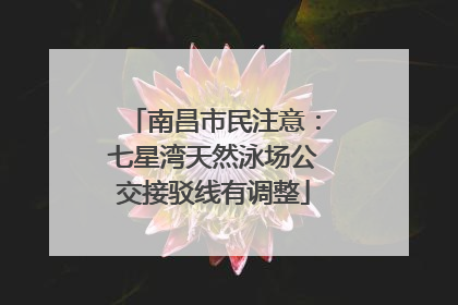 南昌市民注意：七星湾天然泳场公交接驳线有调整
