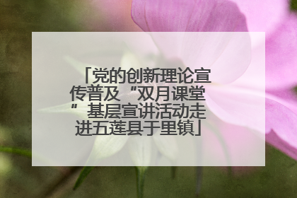 党的创新理论宣传普及“双月课堂”基层宣讲活动走进五莲县于里镇