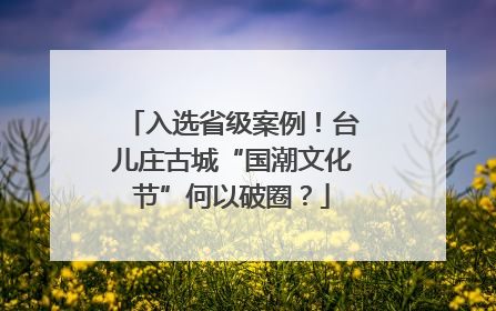 入选省级案例！台儿庄古城“国潮文化节”何以破圈？