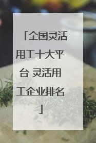 全国灵活用工十大平台 灵活用工企业排名
