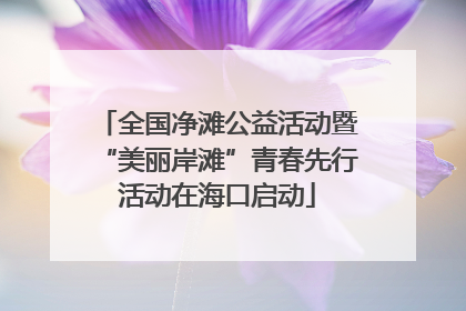 全国净滩公益活动暨“美丽岸滩”青春先行活动在海口启动