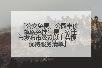 公交免费、公园半价、就医免挂号费，宿迁市发布市级及以上劳模优待服务清单
