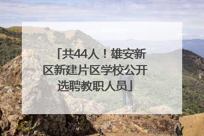 共44人！雄安新区新建片区学校公开选聘教职人员